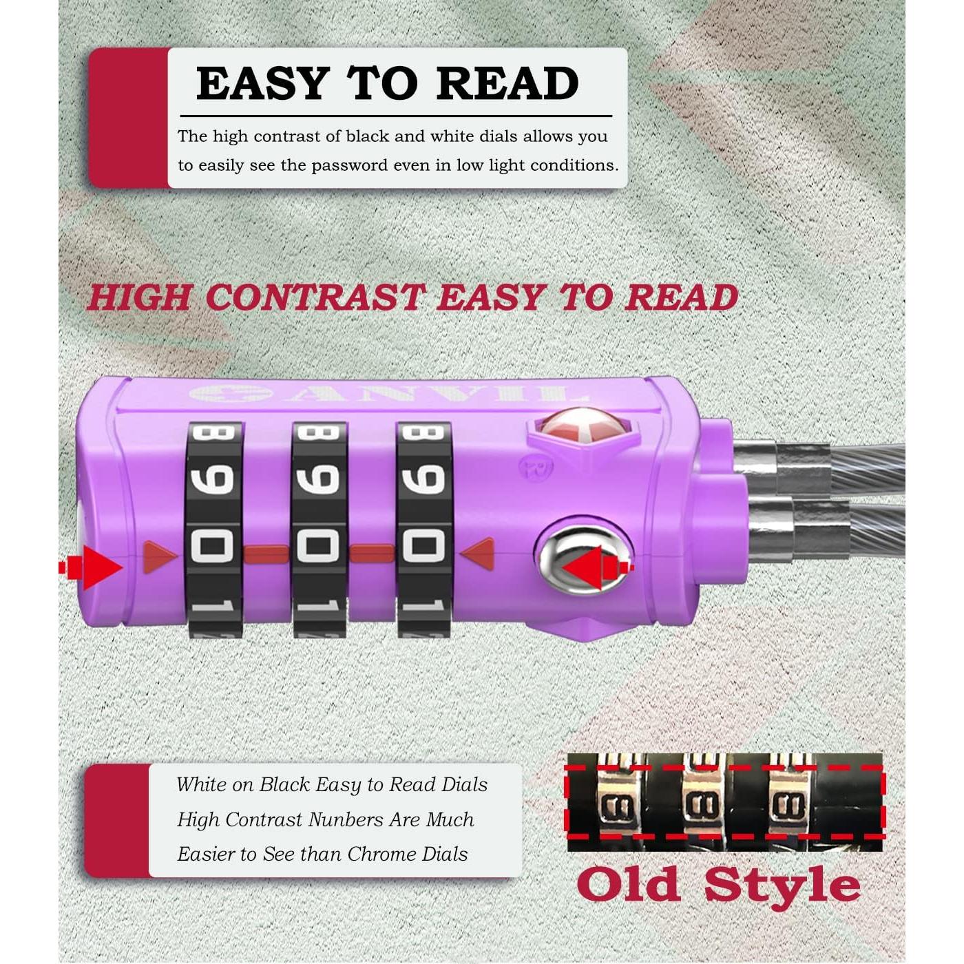 Candado TSA ANVIL C108 Rojo - Combinación 3 Dígitos para Equipaje