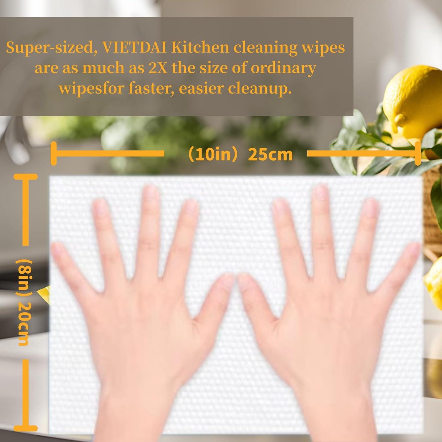 Toallitas de limpieza VIETDAI XL 25x20 cm aroma limón - 4 unidades