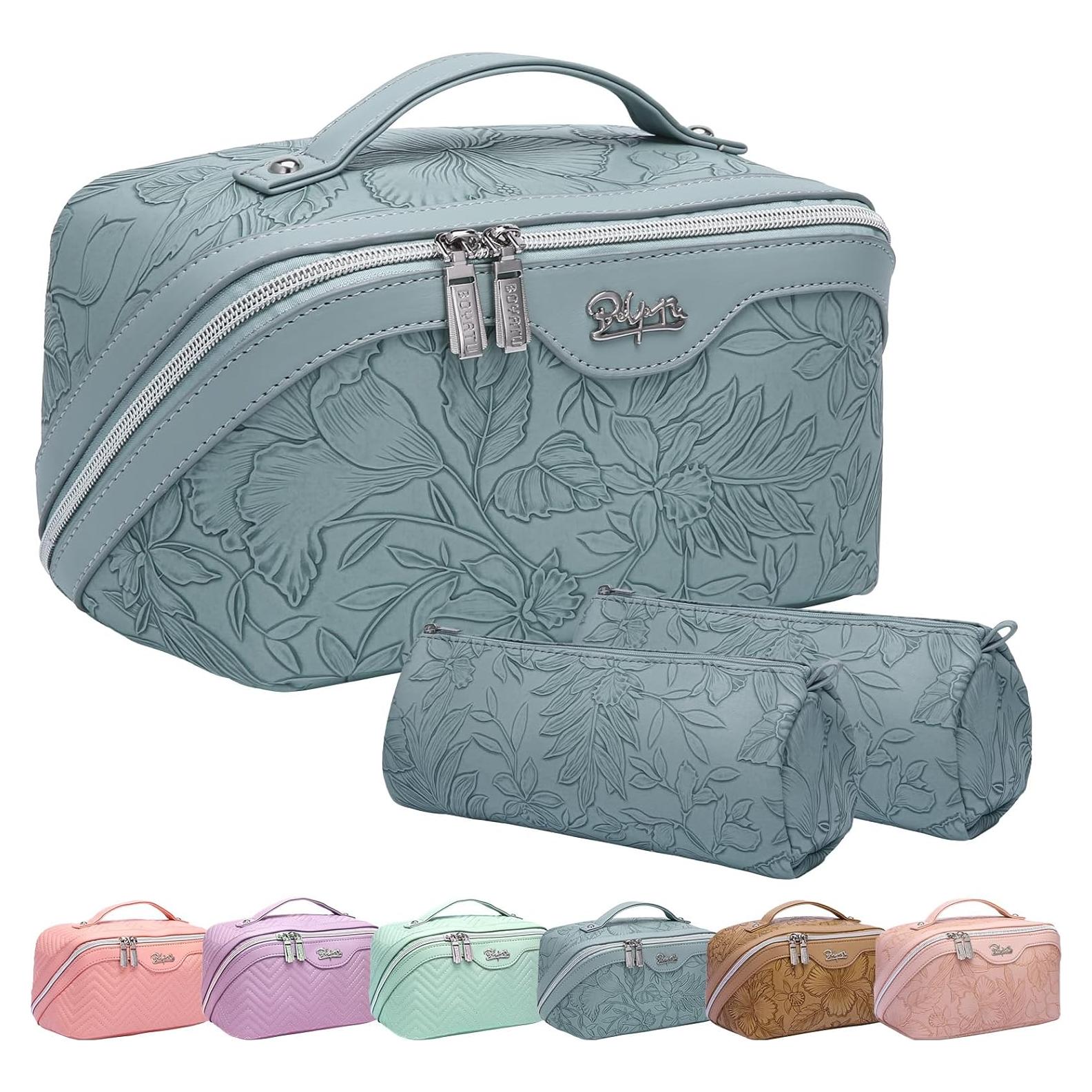 Bolsas de Maquillaje de Viaje BOYATU 3 Piezas Azul Claro