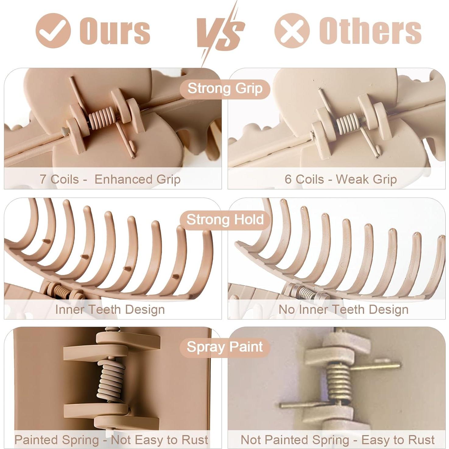 Clips de Pelo Jumbo TOCESS 8 Pzs Antideslizantes 11 cm