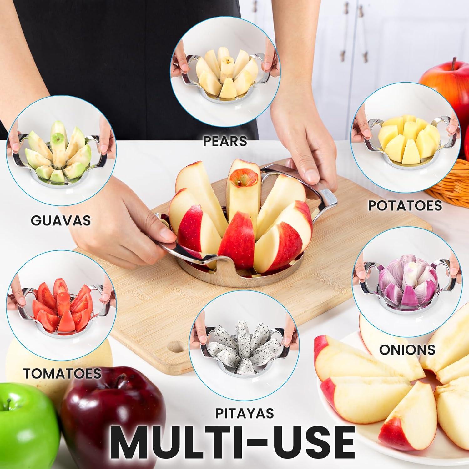 Cortador de Manzanas AUBENR Extra Grande 8 Cuchillas Acero Inoxidable
