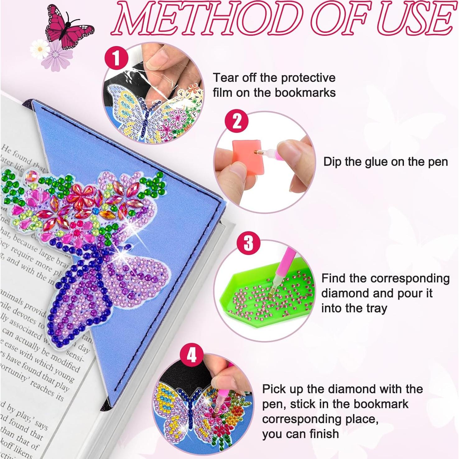 Set de 8 Marcadores de Pintura de Diamante WIVICO - Mariposa