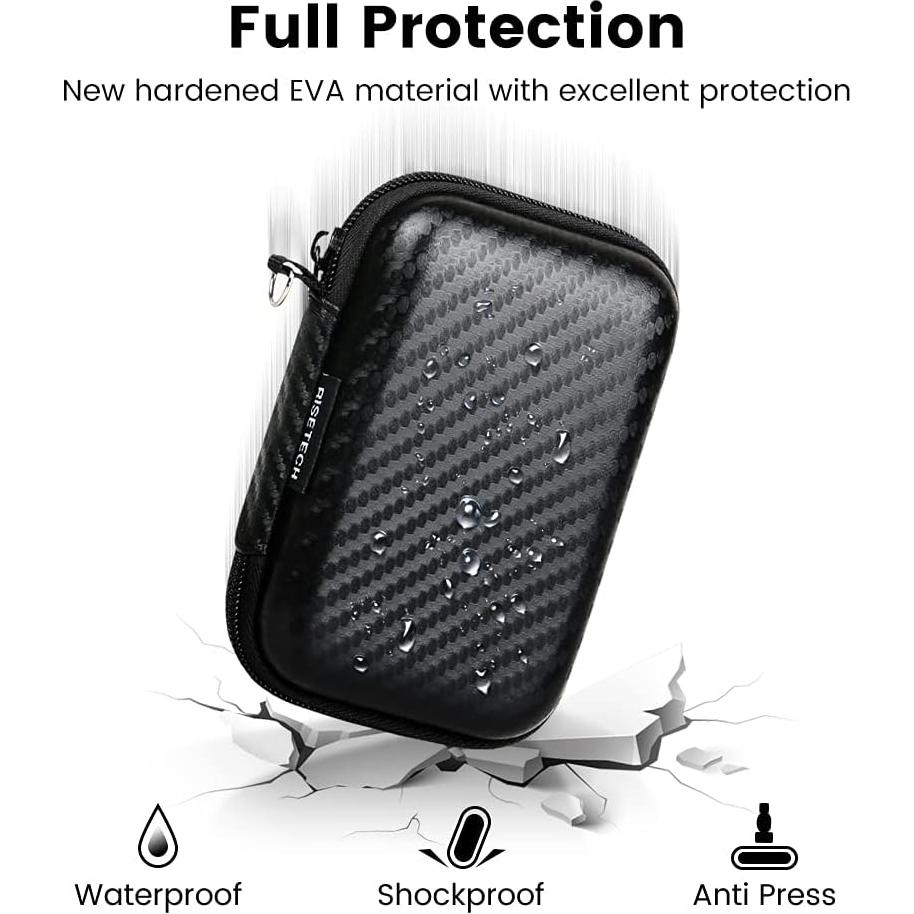 Funda de transporte RISETECH para auriculares y accesorios