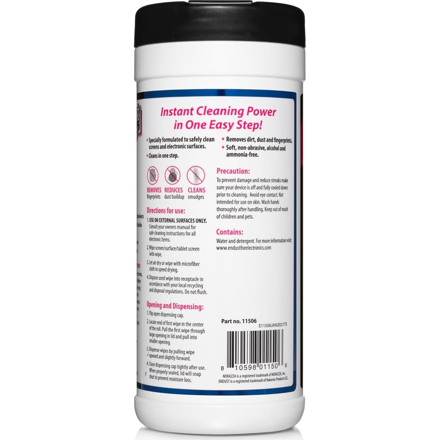 Toallitas de Limpieza para Electrónicos Endust 70 Unidades