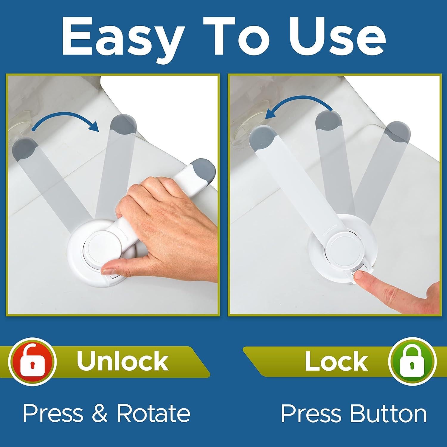 Cerraduras de Inodoro a Prueba de Bebés Wappa Baby - Paquete de 2