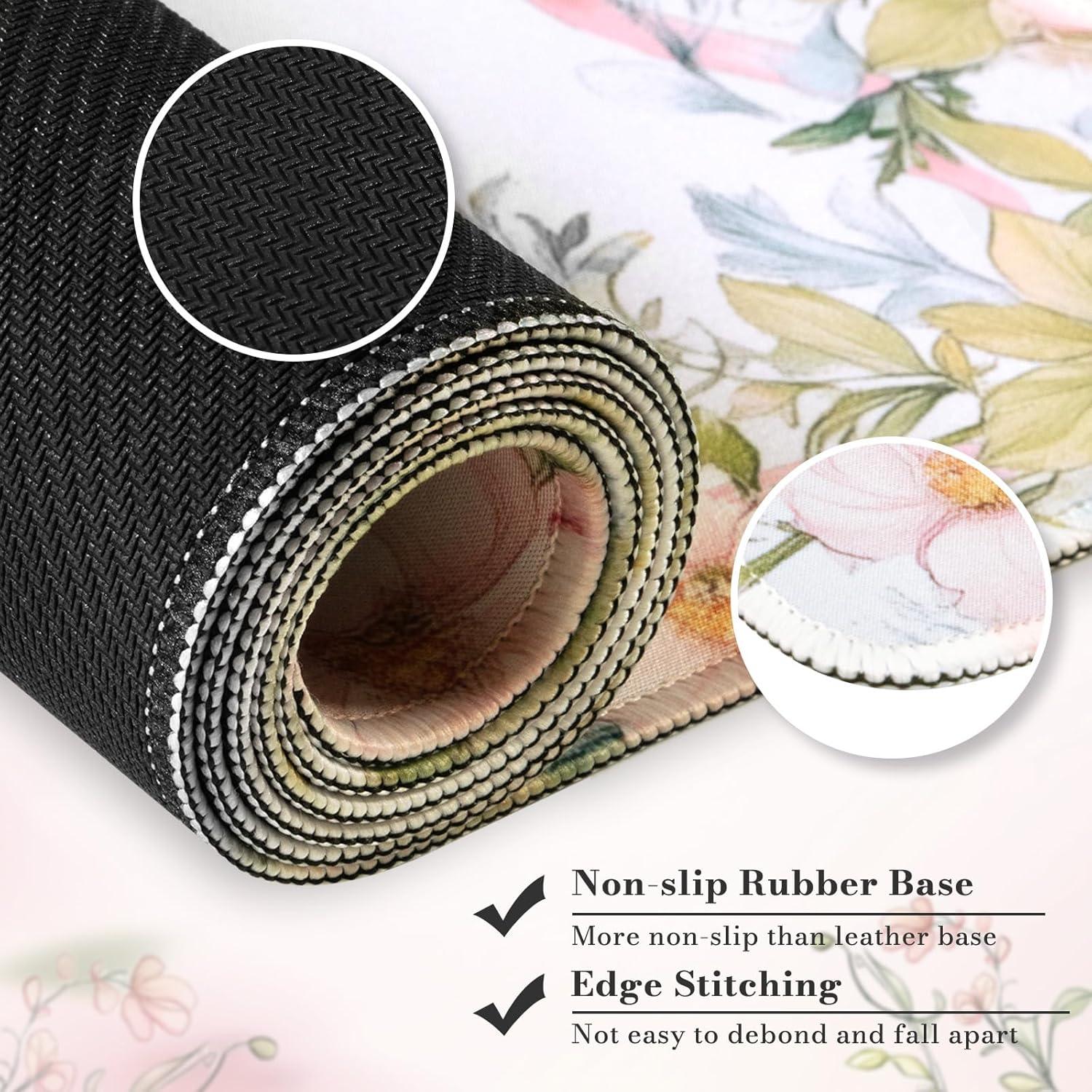 Alfombrilla de Escritorio HAOCOO Floral XXL Antideslizante 90x40cm
