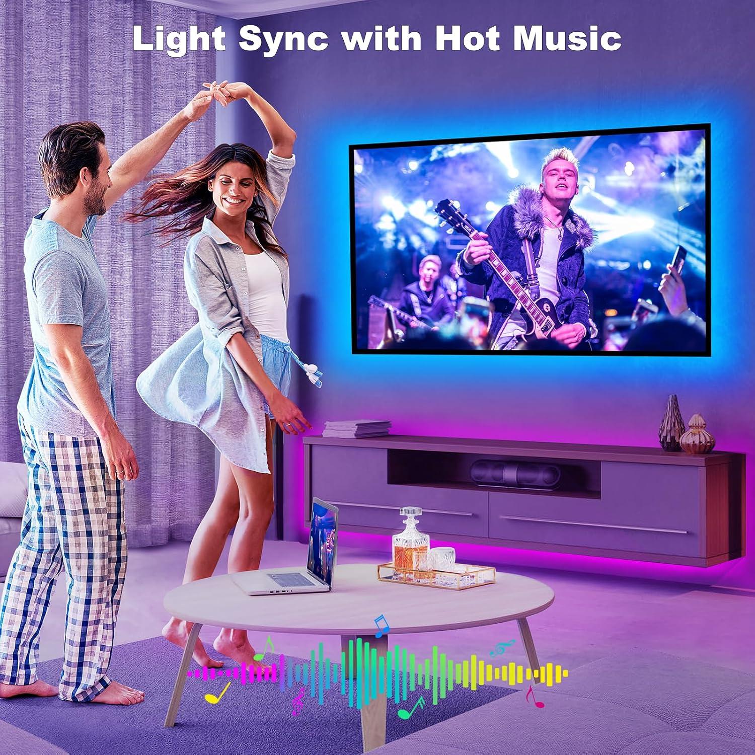 Luces LED RGBWW Tatazone para TV 32" Bluetooth Control App