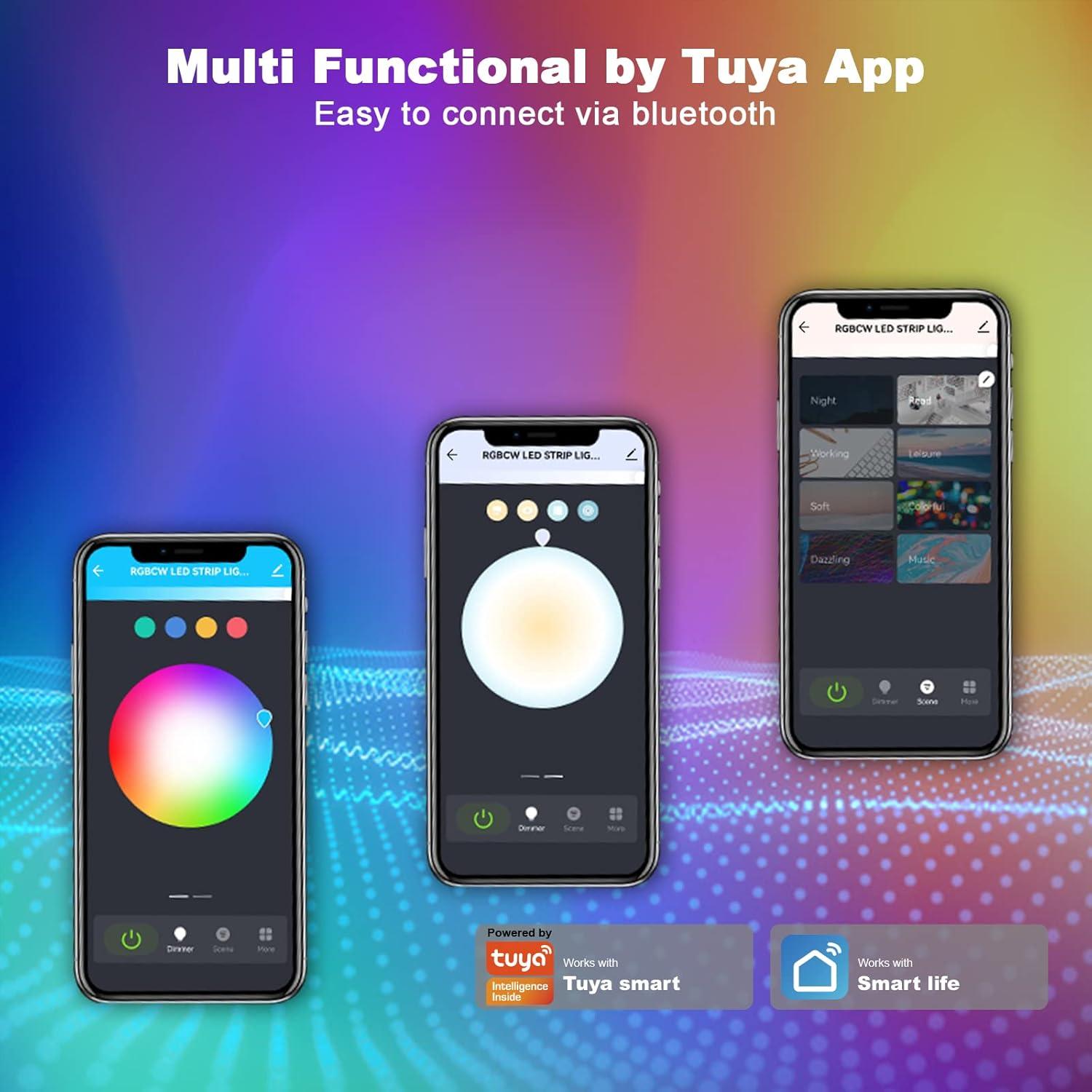 Luces LED RGBWW Tatazone para TV 32" Bluetooth Control App