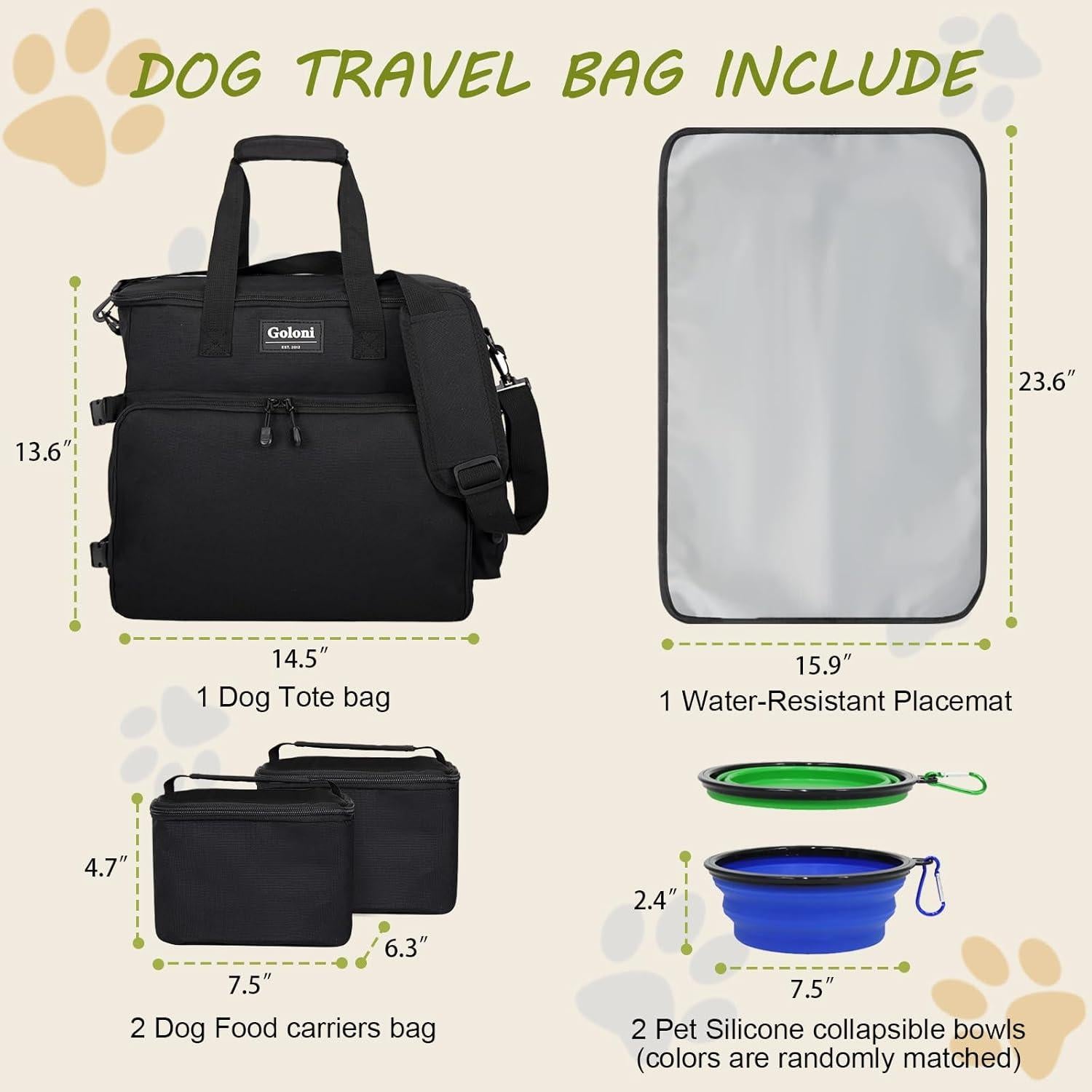 Bolsa de Viaje para Perros Goloni - Aprobada por Aerolíneas, 36.8x34.5x16.5cm
