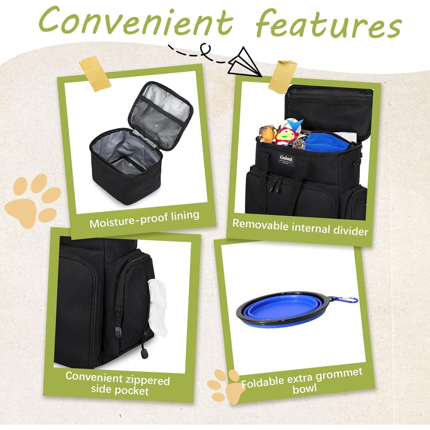 Bolsa de Viaje para Perros Goloni - Aprobada por Aerolíneas, 36.8x34.5x16.5cm