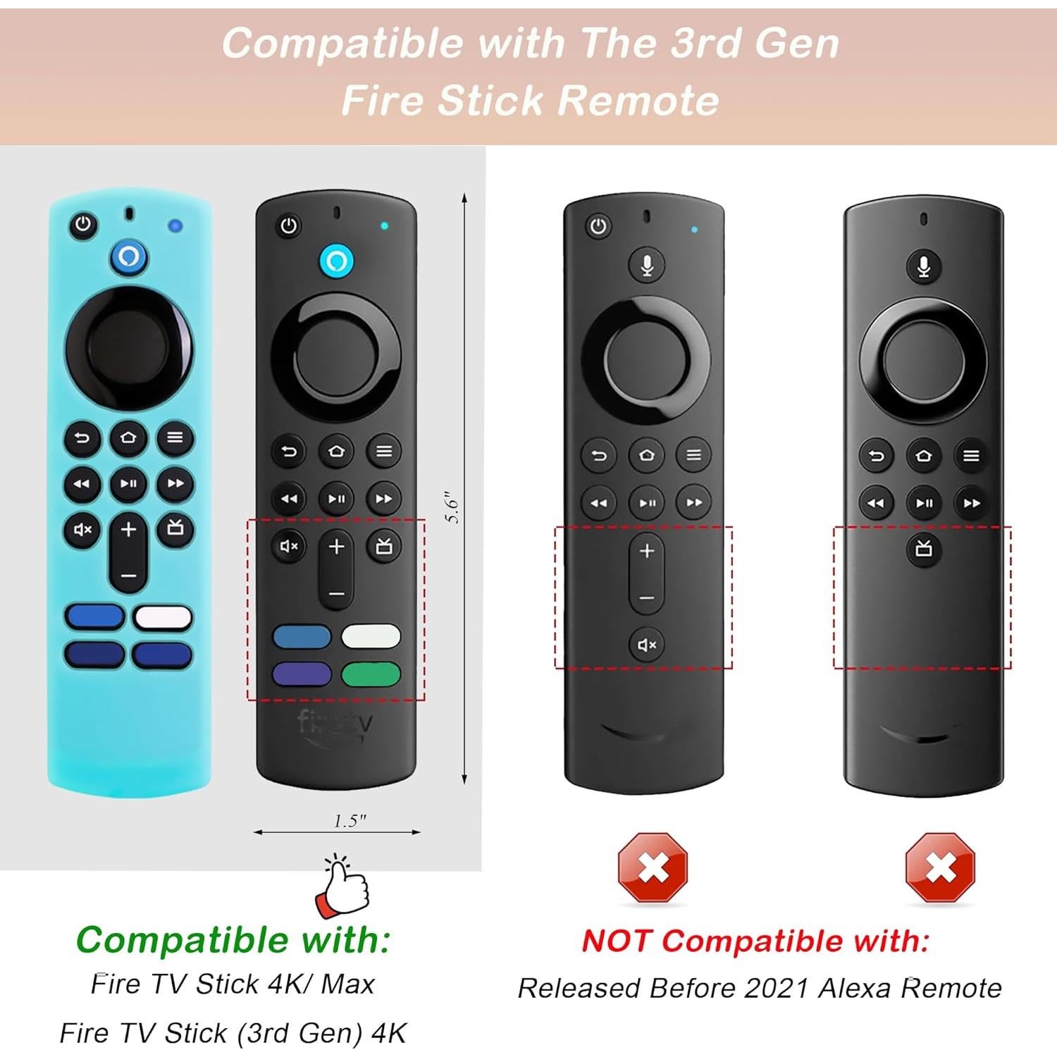 Funda de Silicona Brillante para Control Remoto Firestick 4K