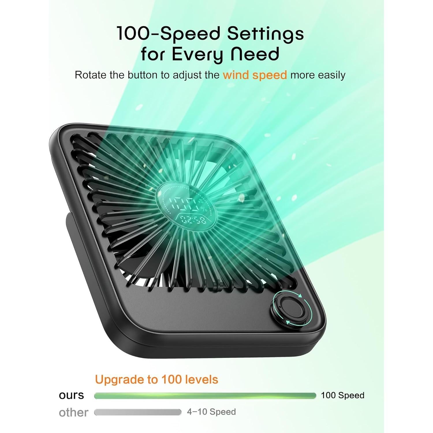 Ventilador de Escritorio FadFun SCFS0001A1 Silencioso 100 Velocidades