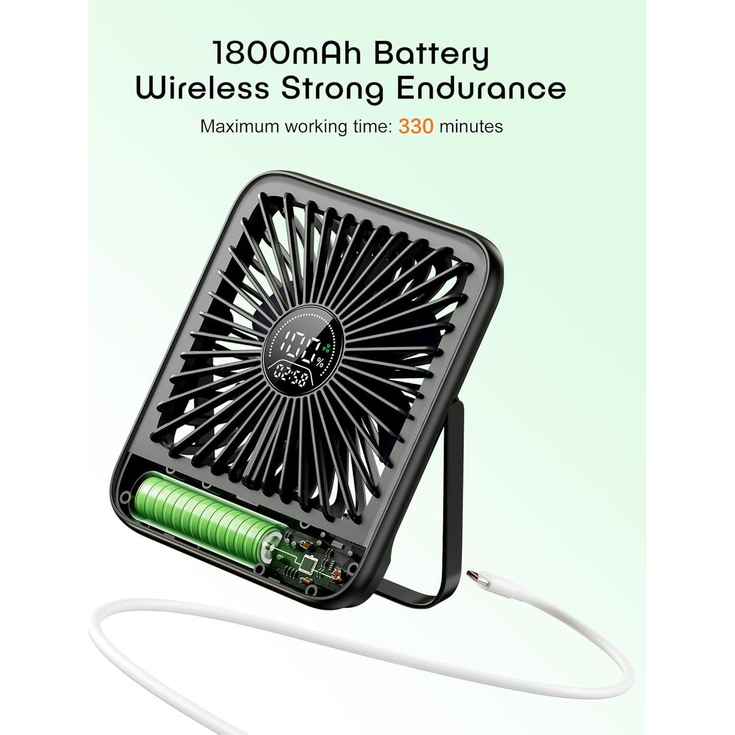 Ventilador de Escritorio FadFun SCFS0001A1 Silencioso 100 Velocidades