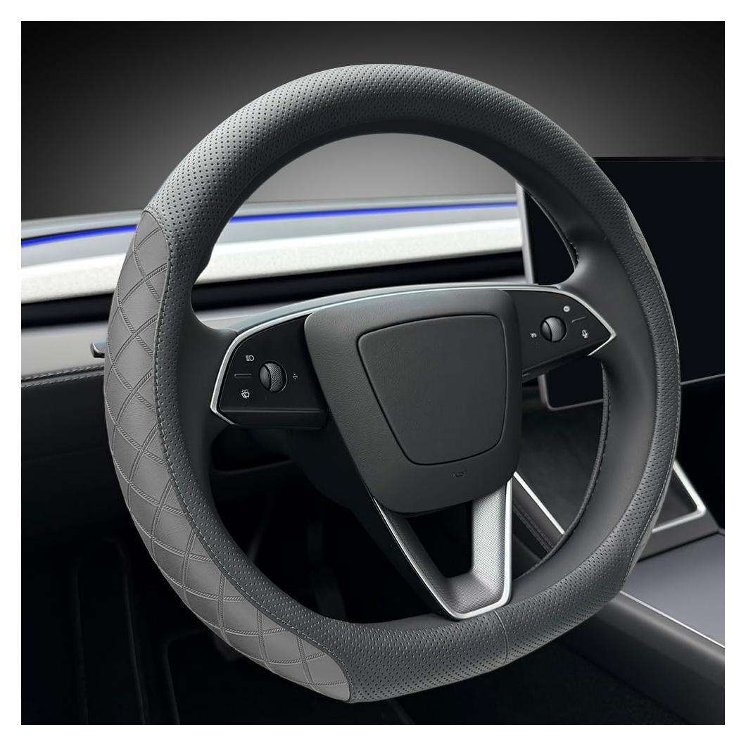 Cubierta de Volante de Cuero LKWLIKEI para Tesla Model 3/Y