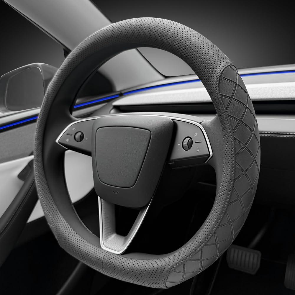 Cubierta de Volante de Cuero LKWLIKEI para Tesla Model 3/Y