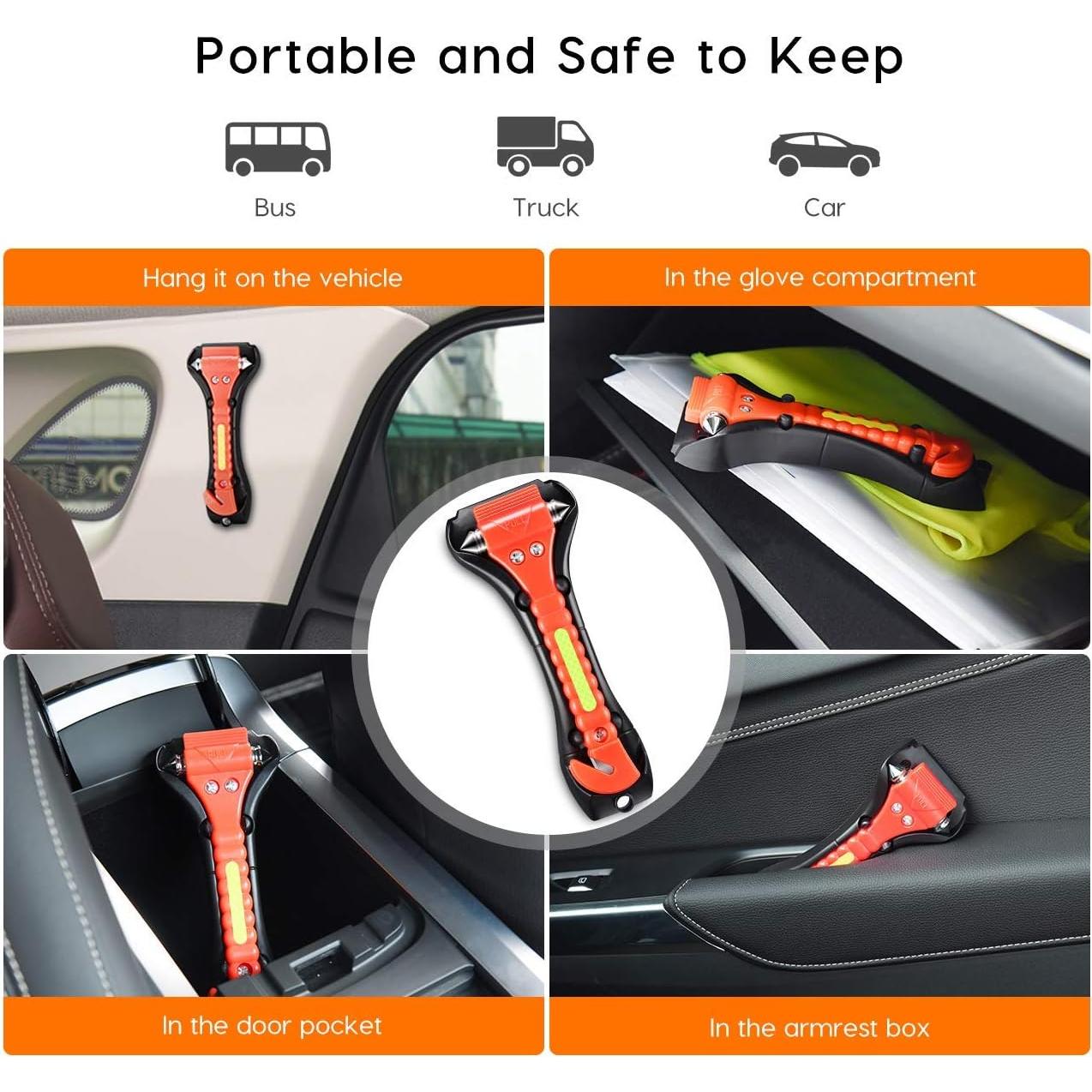 Martillo de Seguridad para Automóvil Kriture 2 Pack - Escape 2-en-1