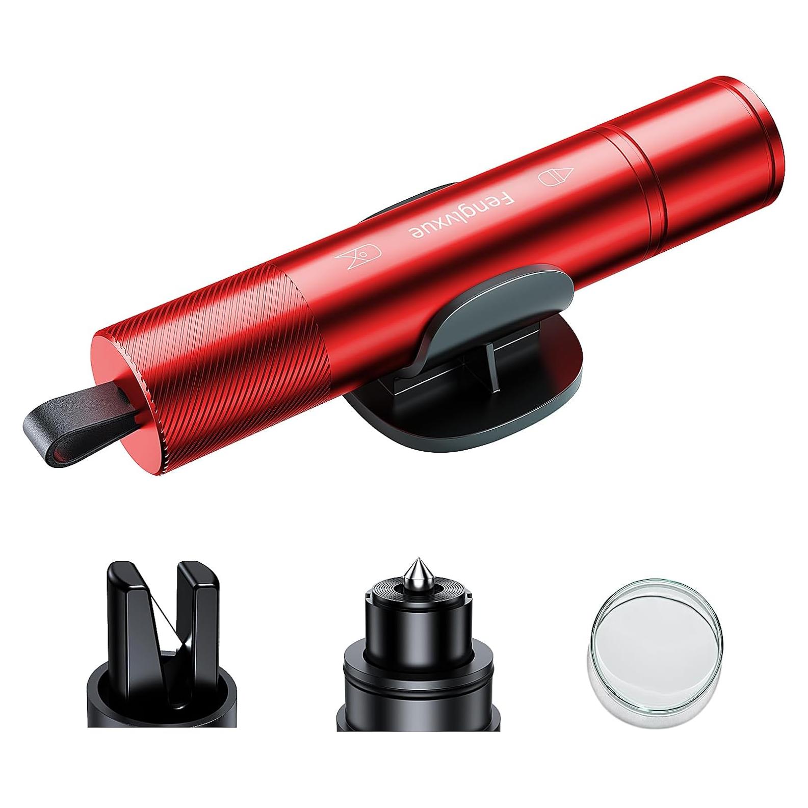 Martillo Rompe Cristales Fenglvxue QCAQC-H-01 Rojo