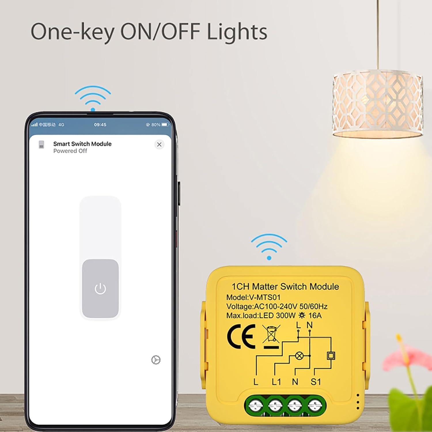 Módulo Interruptor Inteligente Matter 16A 100-240V Calidad LED