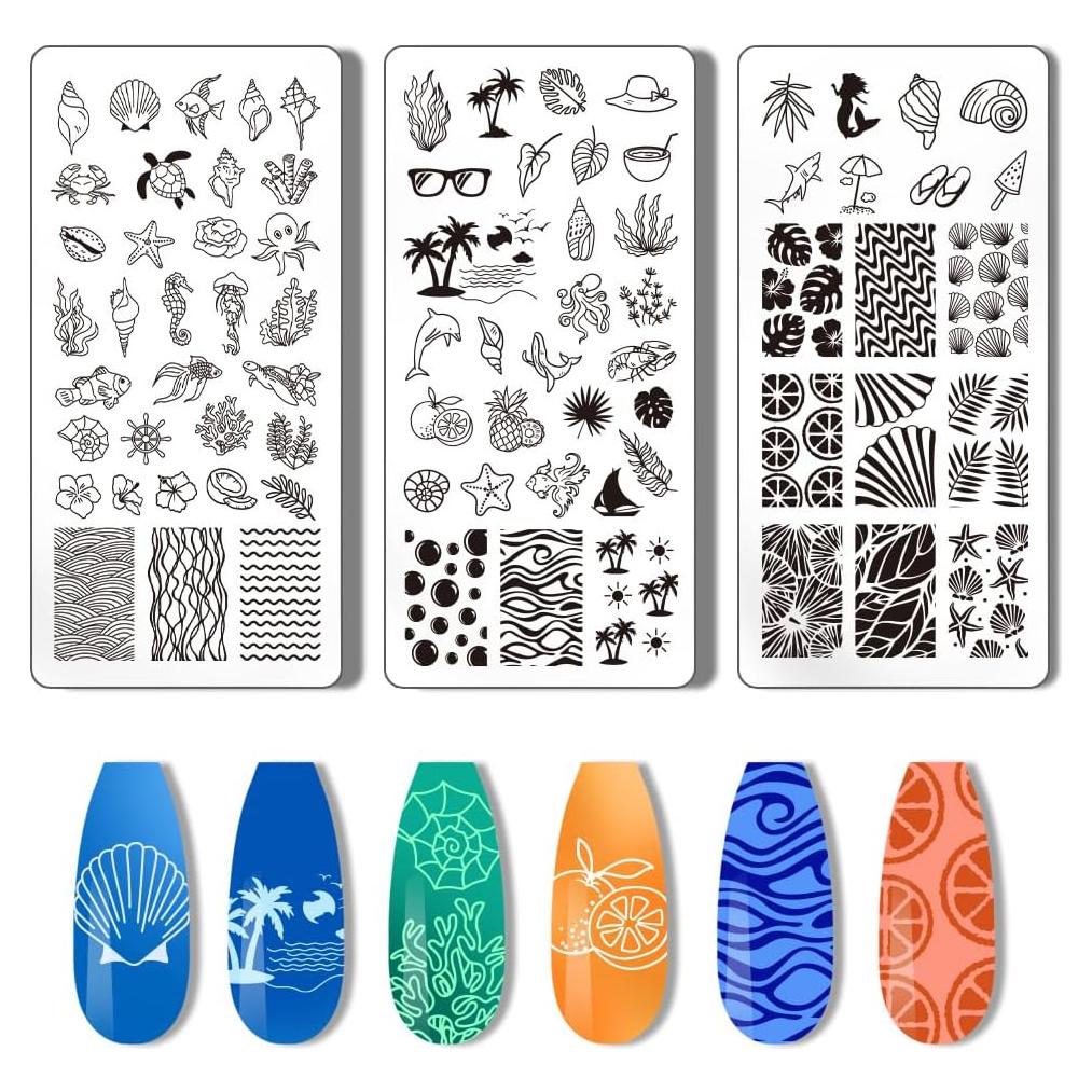 Estampador de Uñas PH PandaHall 3 Piezas Acero Inoxidable