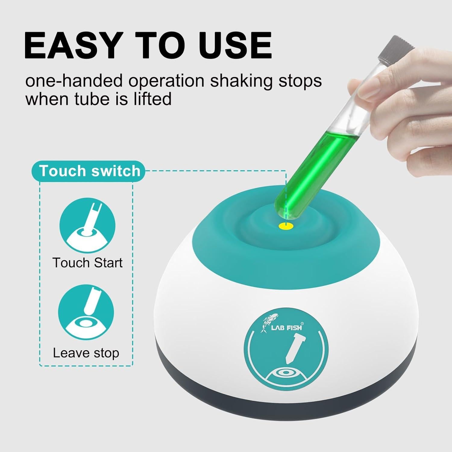 Mezclador Vortex LAB FISH VM200 Verde 3000 RPM 50ml