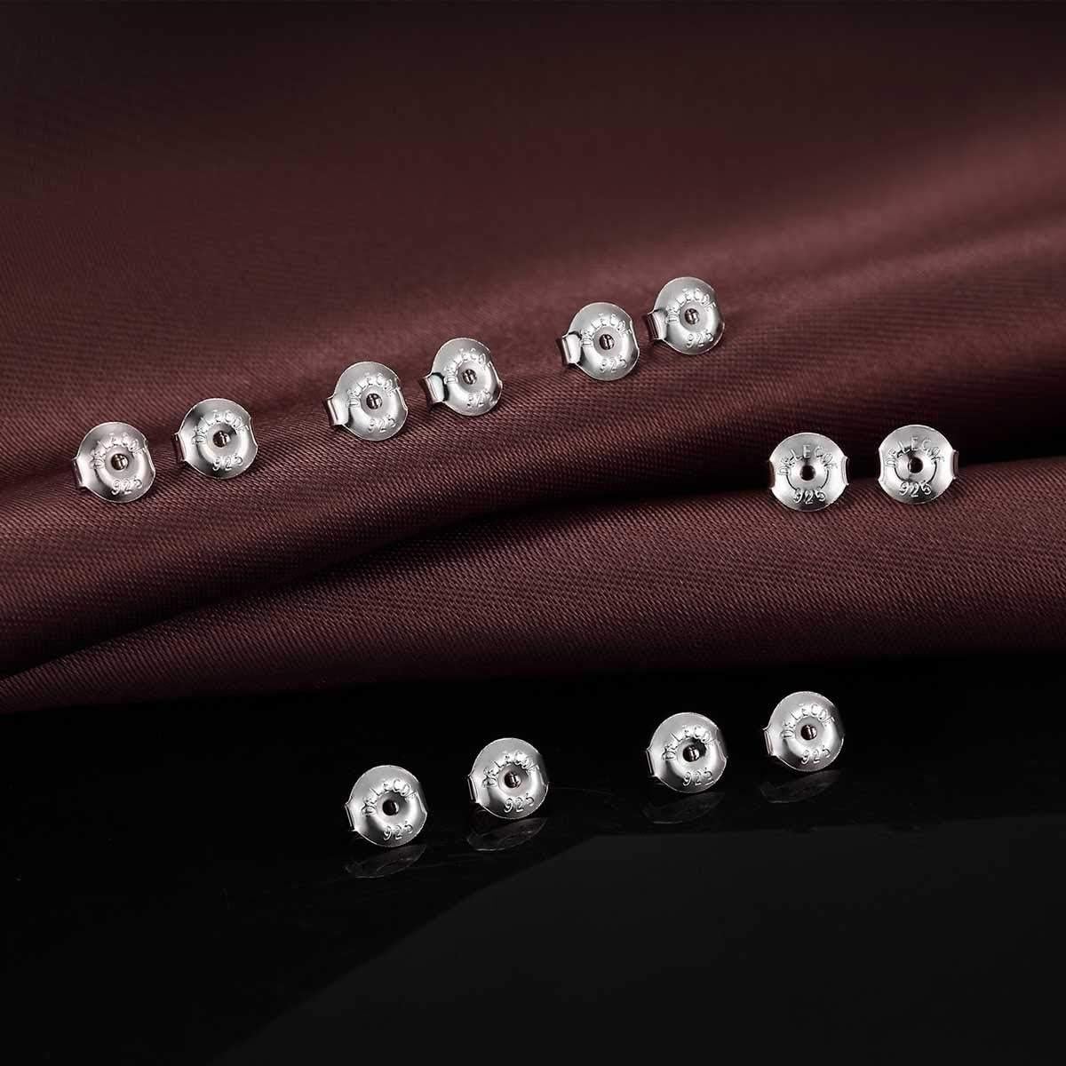 Respaldos de Aretes DELECOE 6 Pares Plata 925 Hipoalergénicos