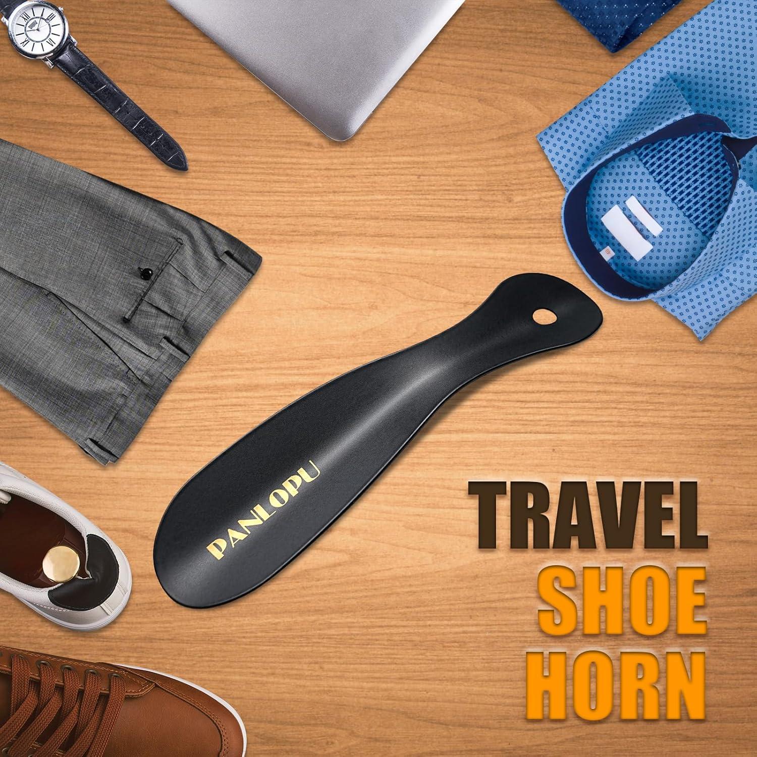 Cuerno de zapato de metal PANLOPU 19 cm ergonómico negro