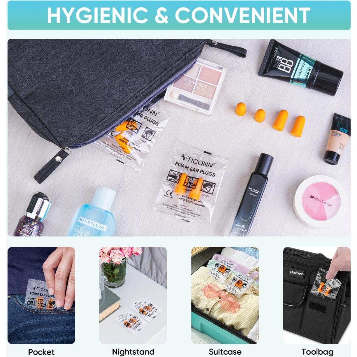 Tapones para Oídos TICONN 20 Pares 32dB Reducción Ruido