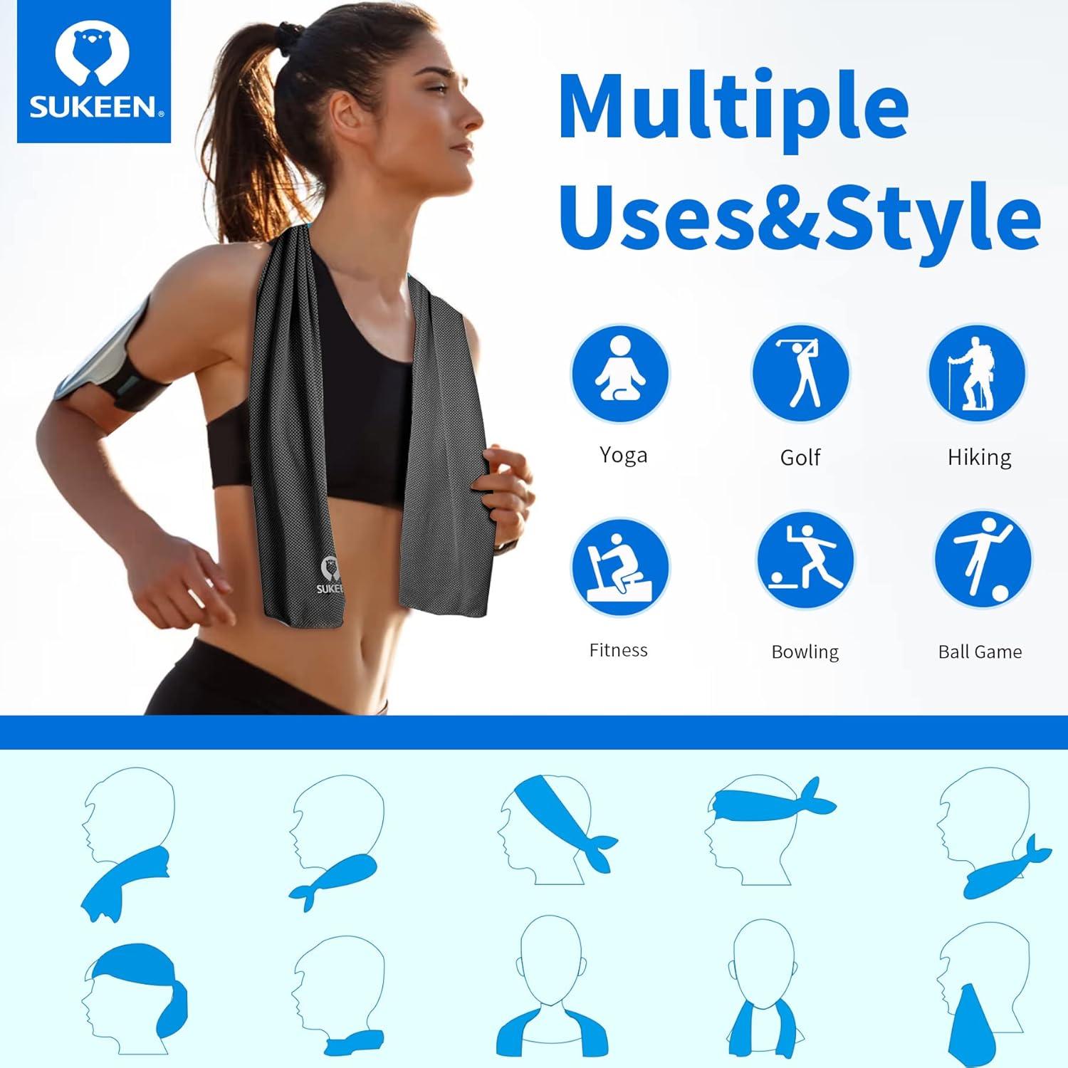 Toallas Enfriadoras Sukeen 4 Unidades Microfibra 101.6x30.5cm