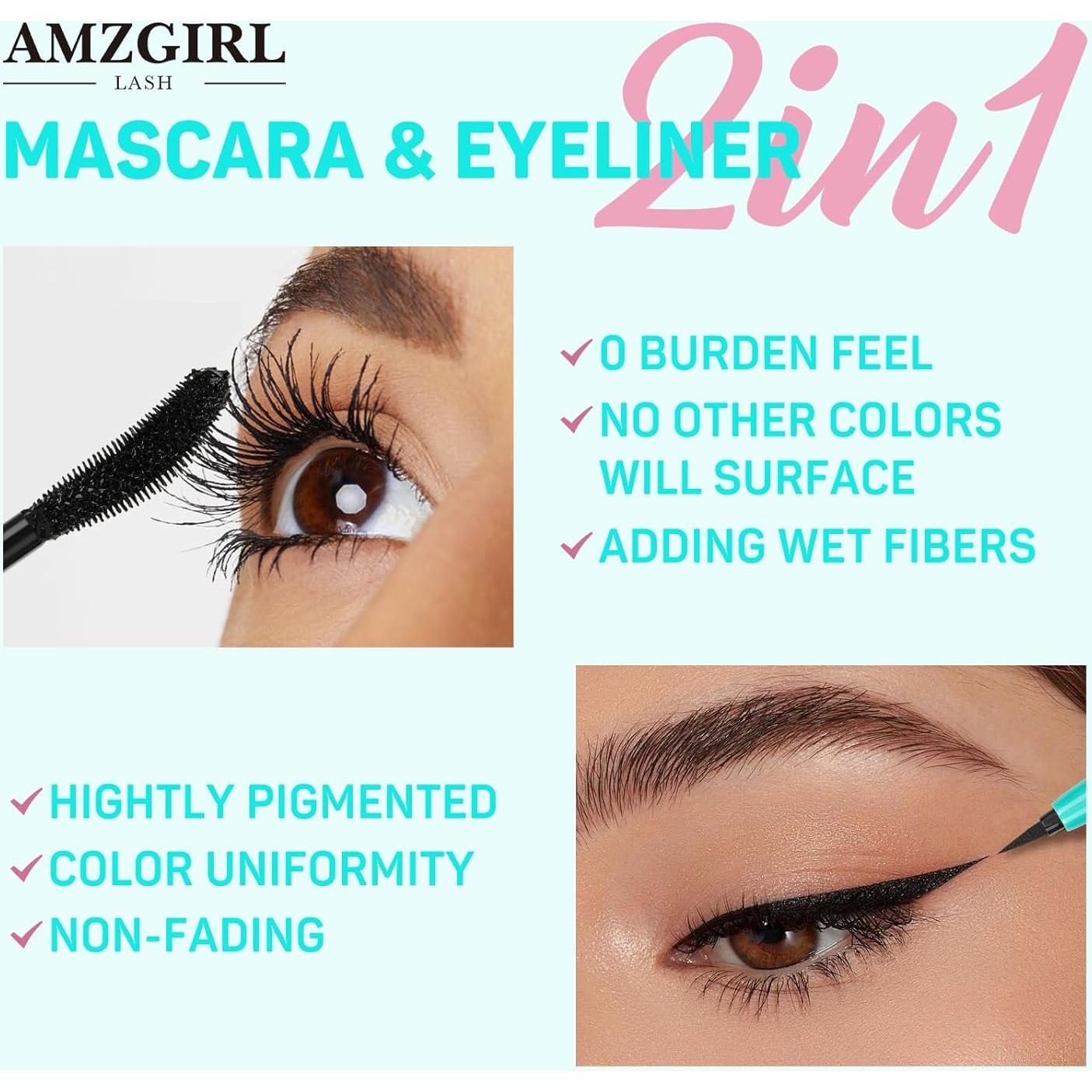 Set de Maquillaje Ojos AMZGlRL con Máscara y Delineador