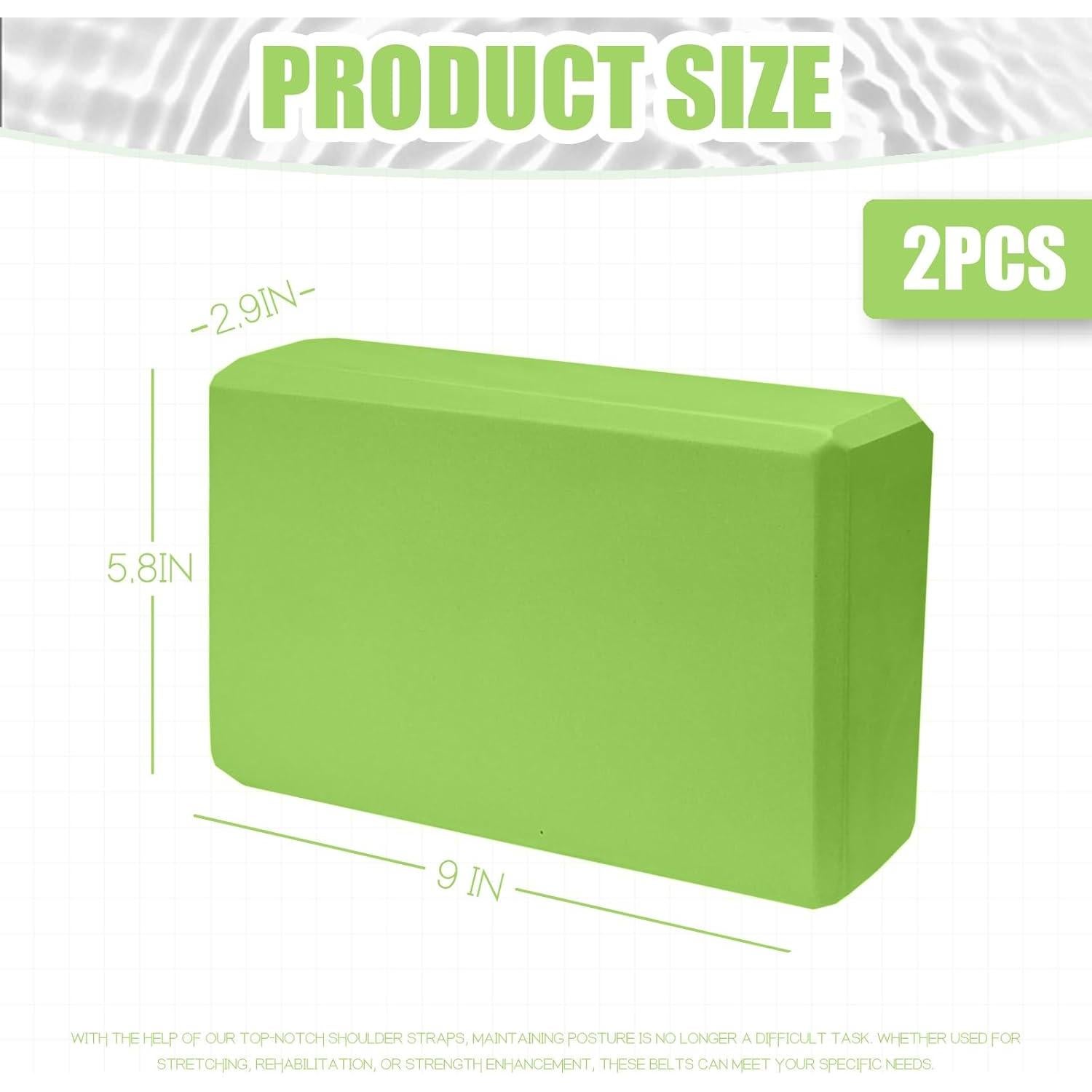 Bloques de Yoga Septo 2 Pcs Espuma EVA Verde 22.86x15.24 cm