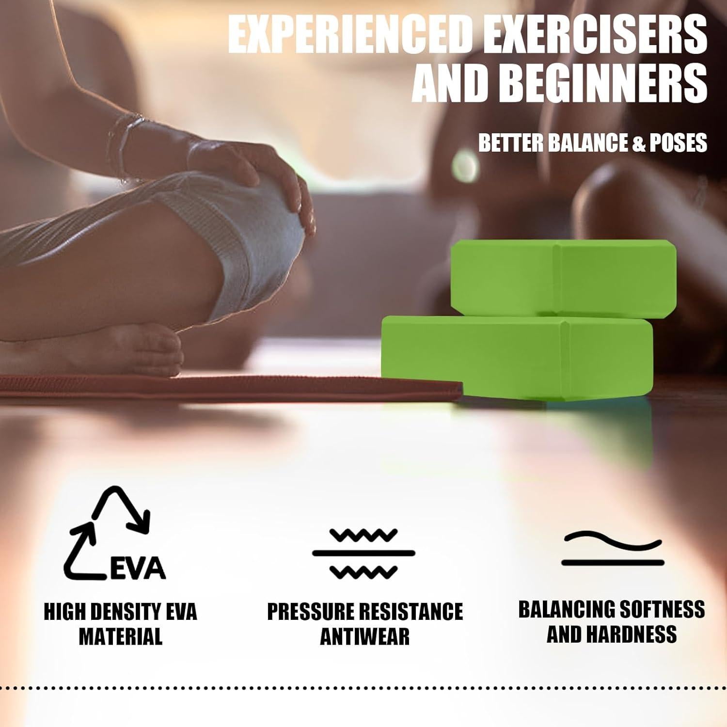 Bloques de Yoga Septo 2 Pcs Espuma EVA Verde 22.86x15.24 cm