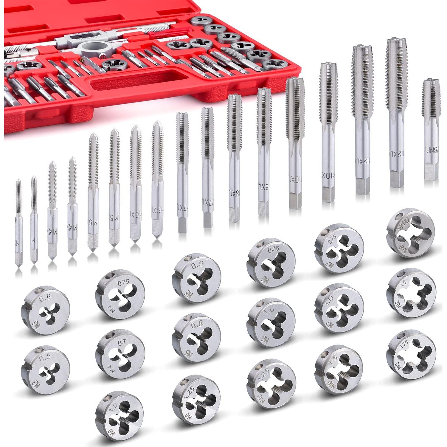 EFFICERE Kit de 40 Piezas de Herramientas de Roscar Métricas