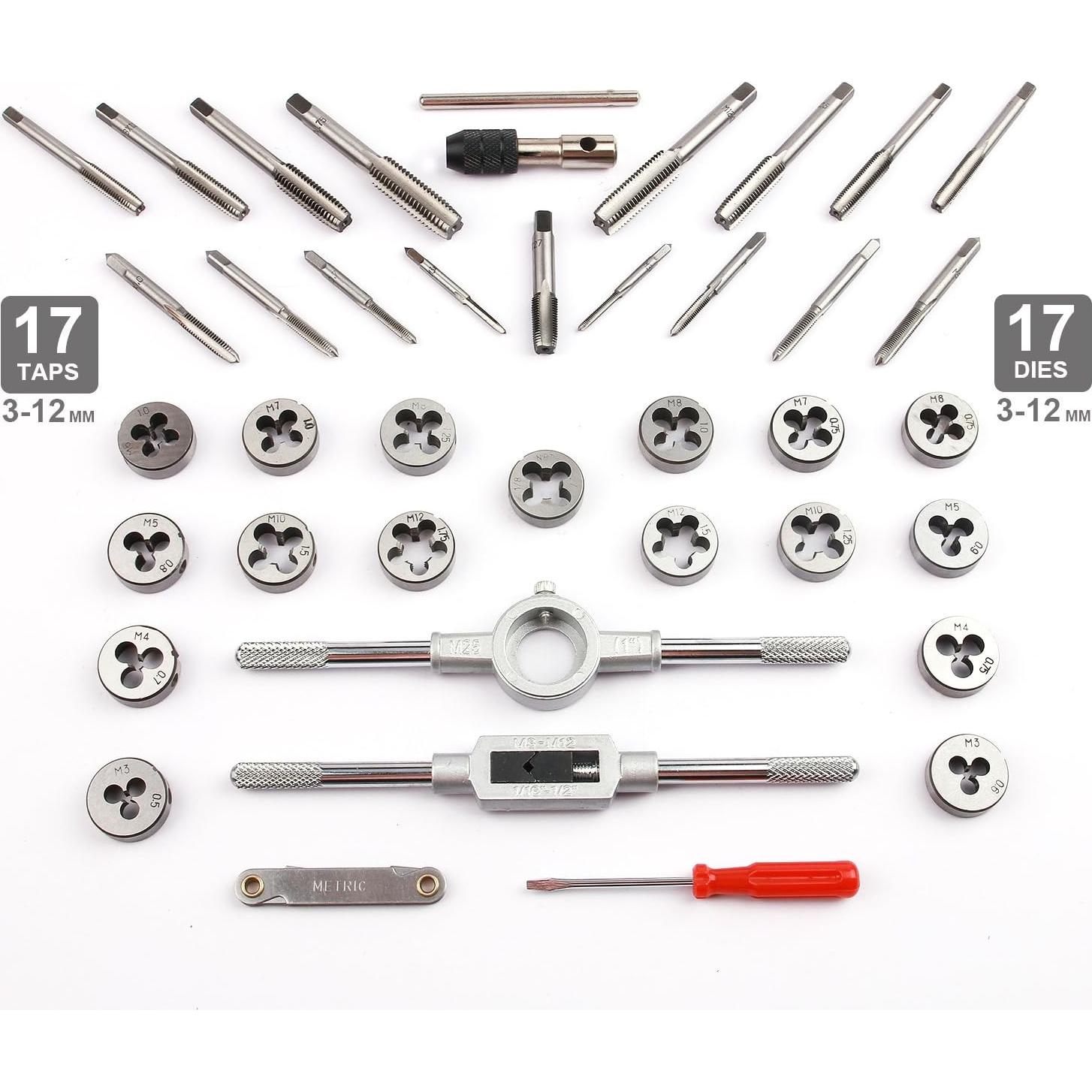 EFFICERE Kit de 40 Piezas de Herramientas de Roscar Métricas