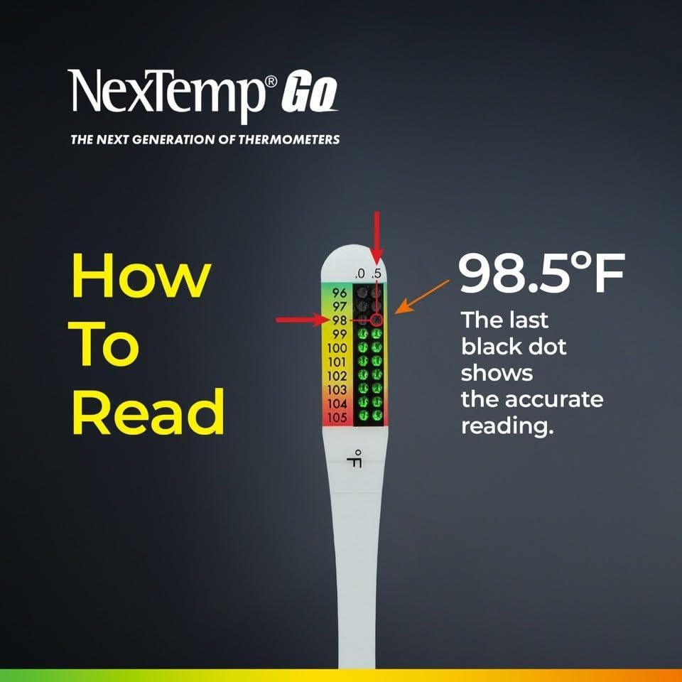 Termómetros Desechables NexTemp Go - Lectura Rápida 10 Segundos - Paquete de 12