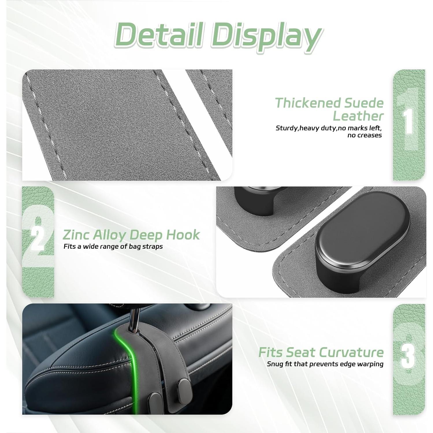 Ganchos para Reposacabezas de Automóvil Fitnice - Paquete de 2