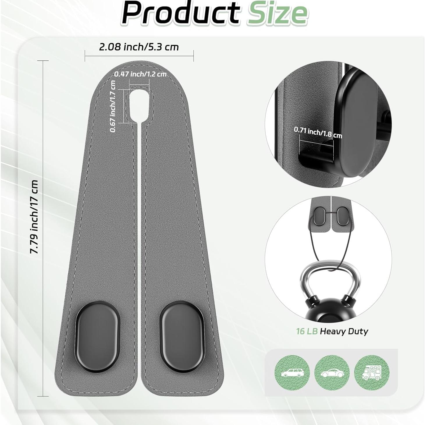 Ganchos para Reposacabezas de Automóvil Fitnice - Paquete de 2