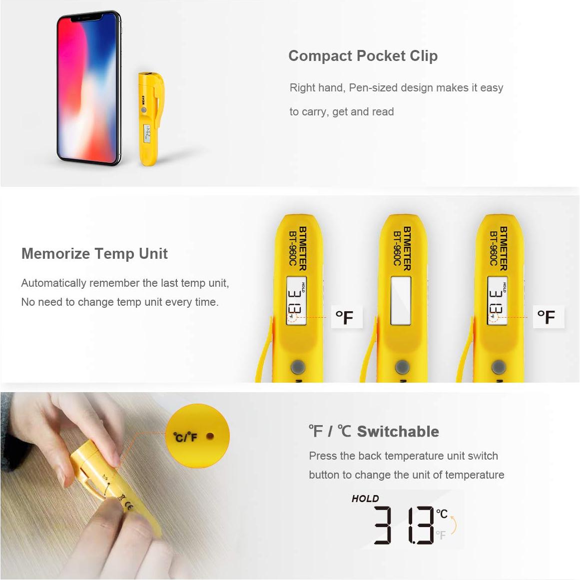Termómetro Infrarrojo Digital BTMETER BT-960C - Lectura Instantánea