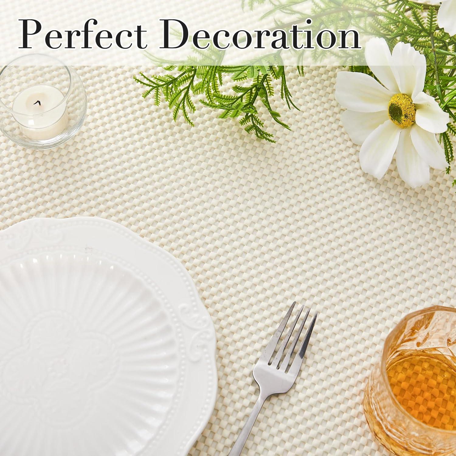 Forro de Estante No Adhesivo Beautysaid 30.48x299.72 cm Blanco Crema