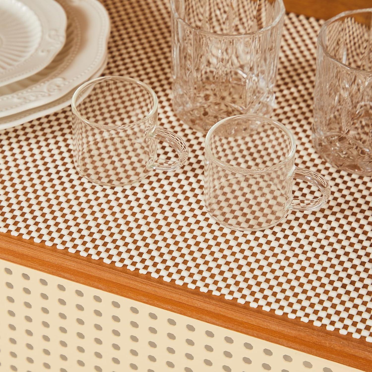 Forro de Estante No Adhesivo Beautysaid 30.48x299.72 cm Blanco Crema