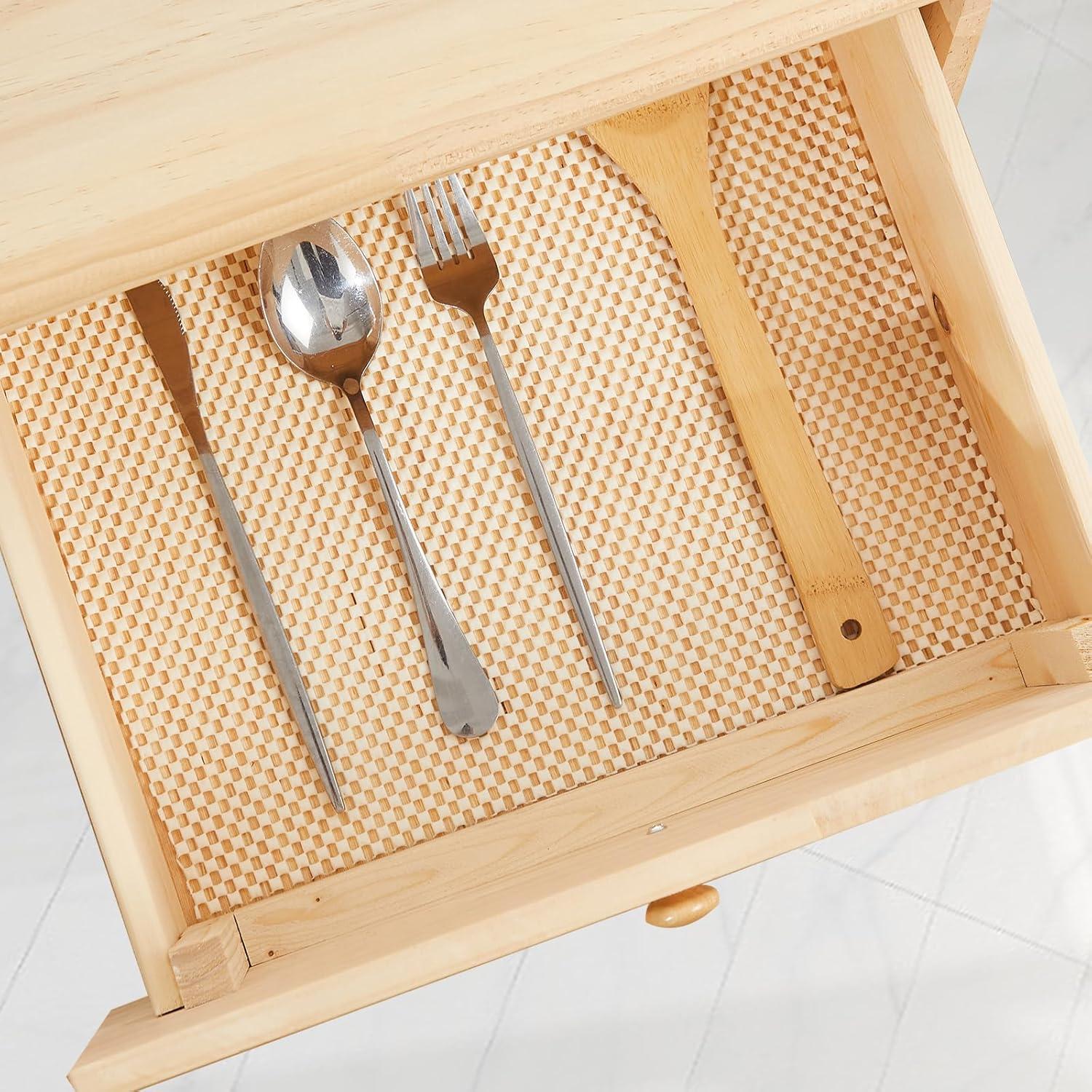 Forro de Estante No Adhesivo Beautysaid 30.48x299.72 cm Blanco Crema