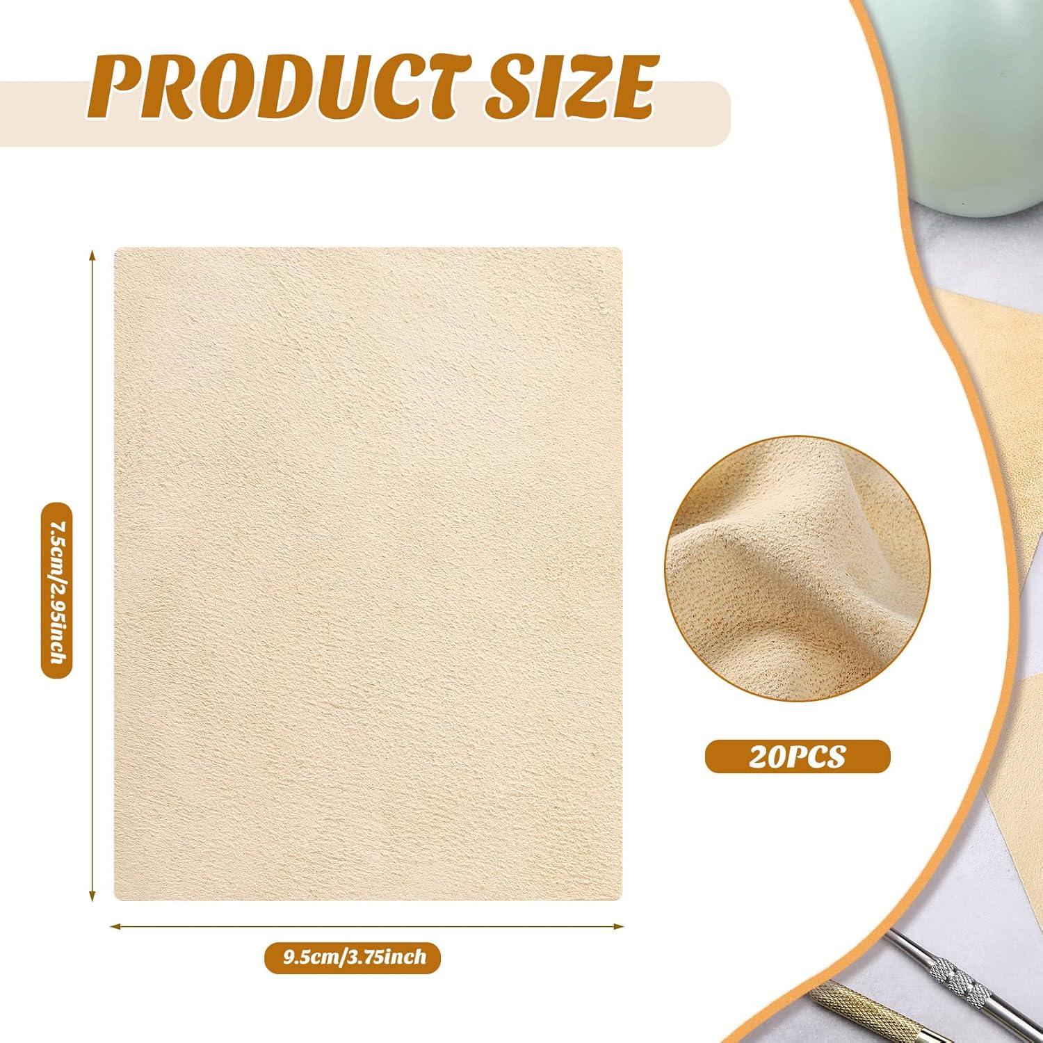 20 Piezas de Tela Chamois Pre Cortadas Potchen para Alfarería