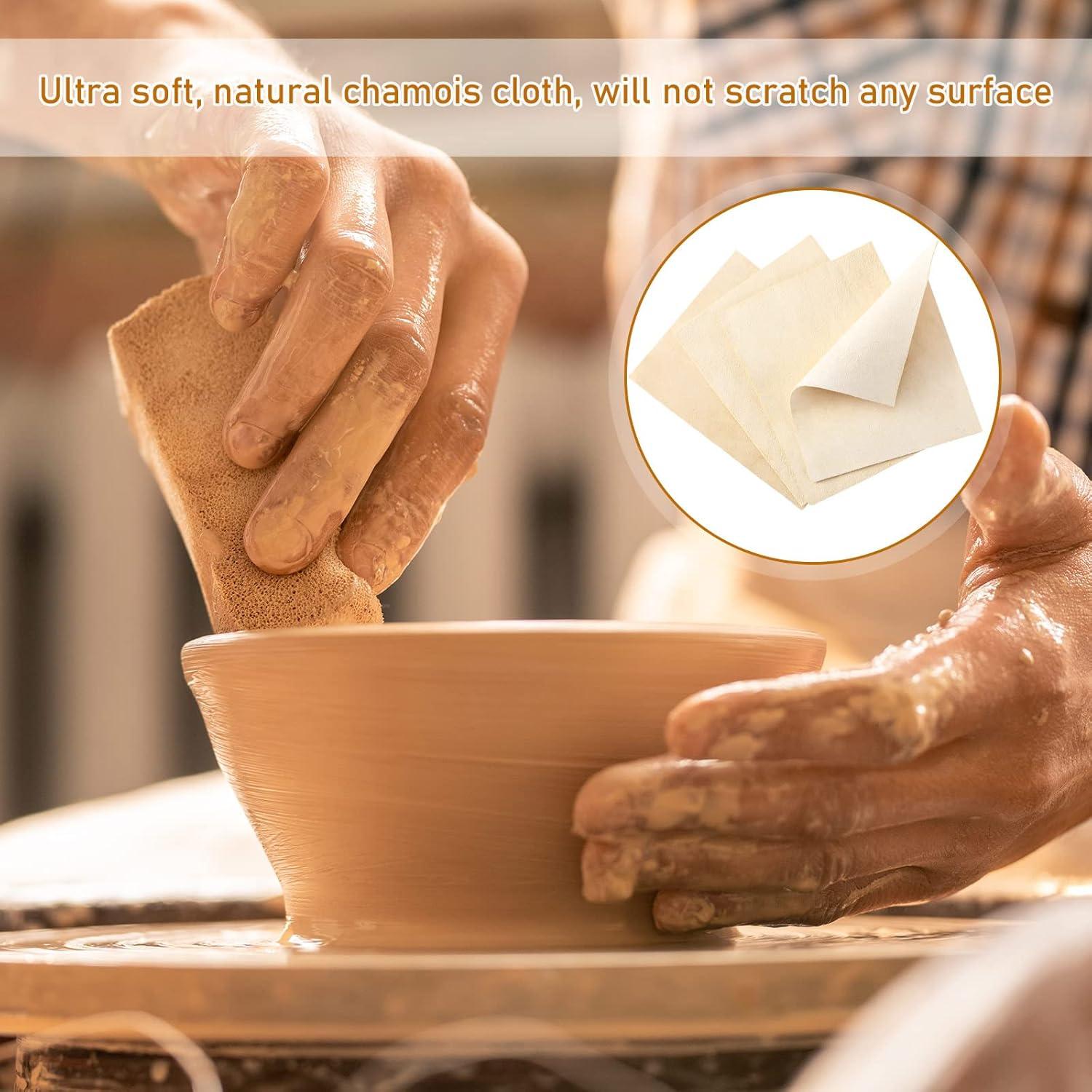 20 Piezas de Tela Chamois Pre Cortadas Potchen para Alfarería