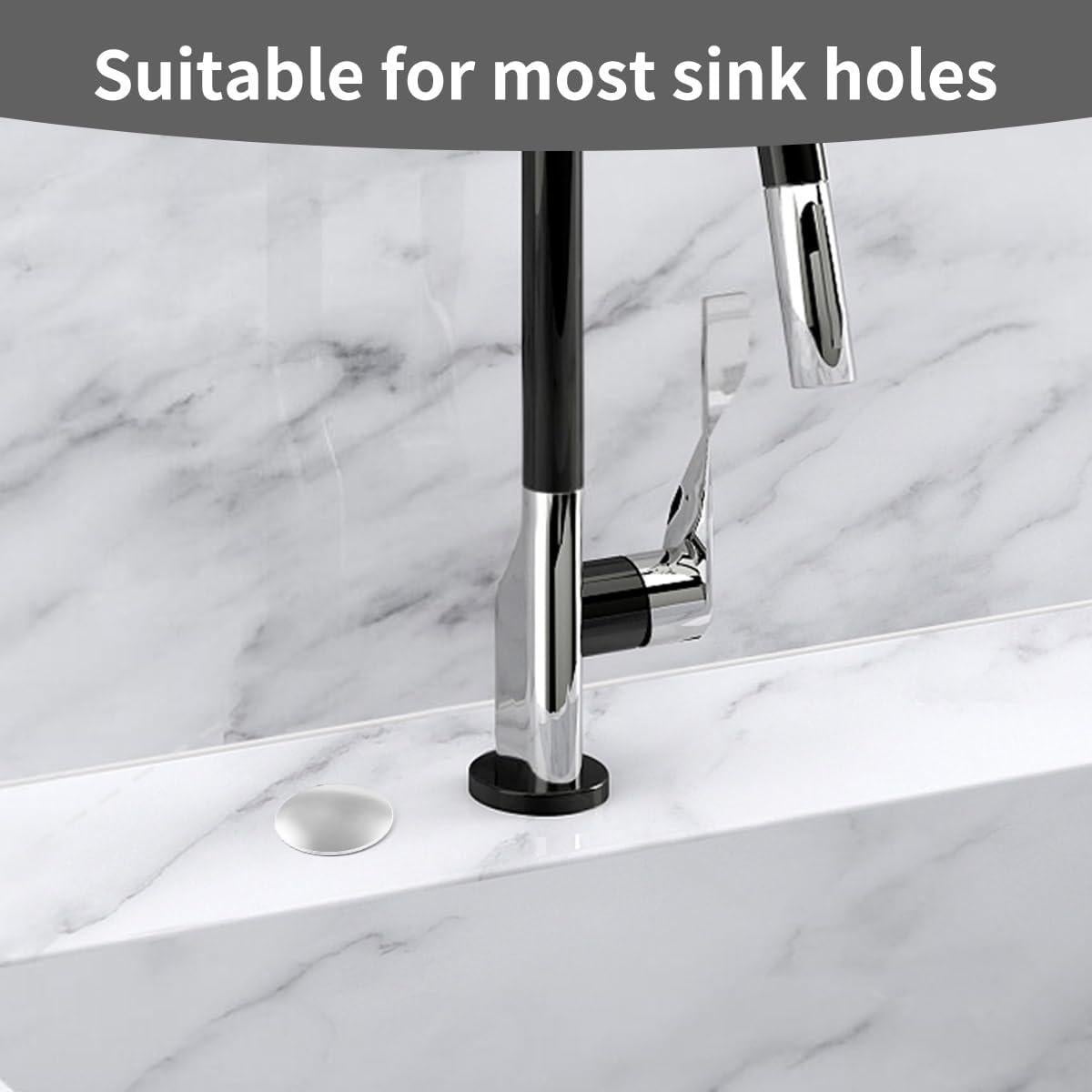 Cubierta de agujero de fregadero Quadafy 5.08 cm acero inoxidable