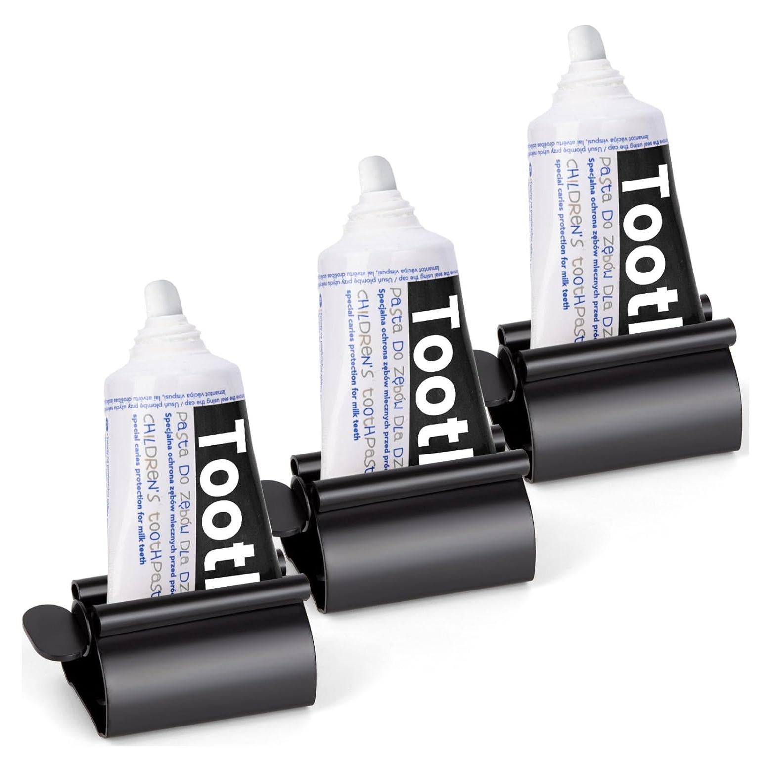 Exprimidor de Pasta de Dientes LOVEINUSA 3PCS Acero Inoxidable Negro