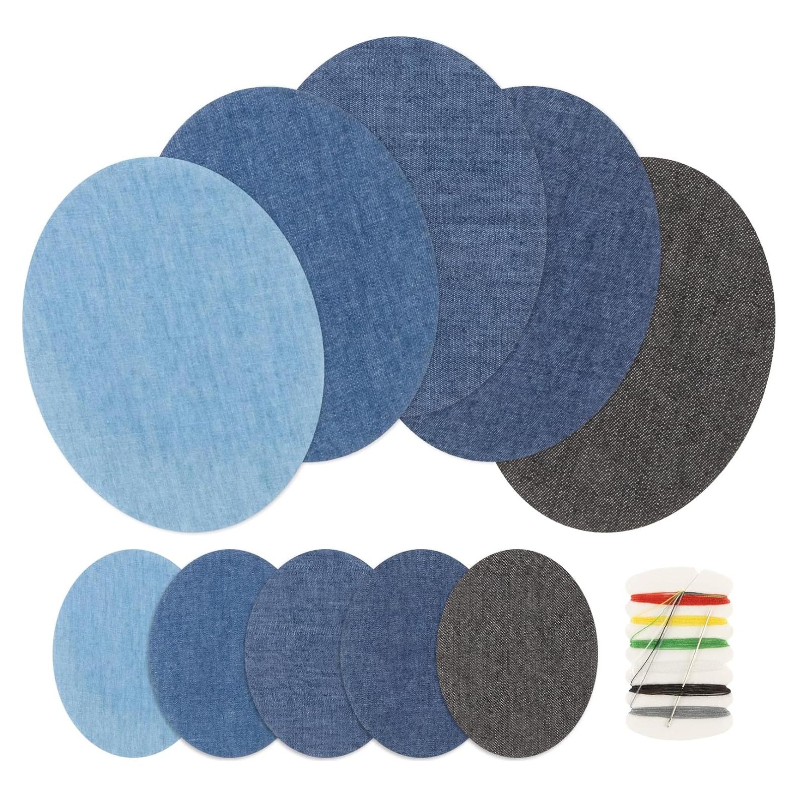 Parche de Algodón Ovalado MAQIHAN 10 PCS para Denim 10.9x12.4 cm