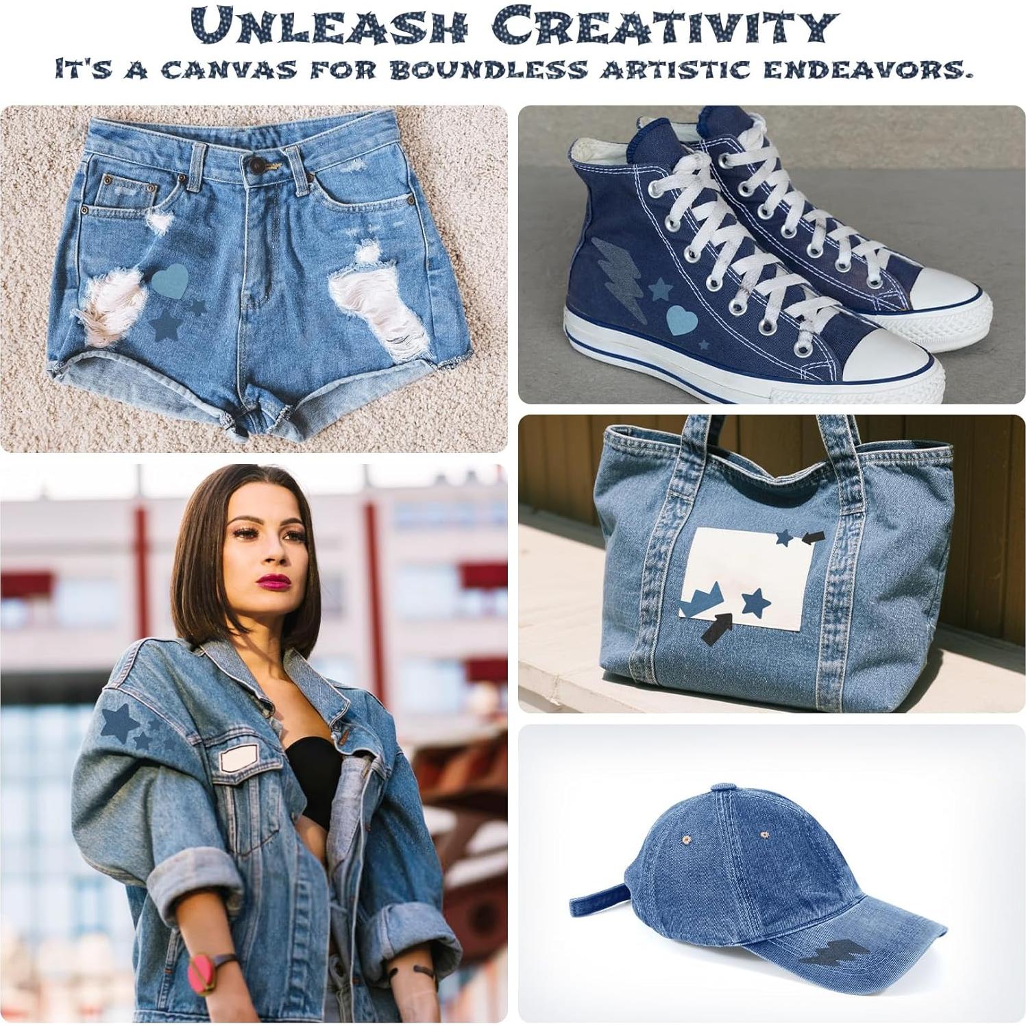 Parche de Algodón Ovalado MAQIHAN 10 PCS para Denim 10.9x12.4 cm