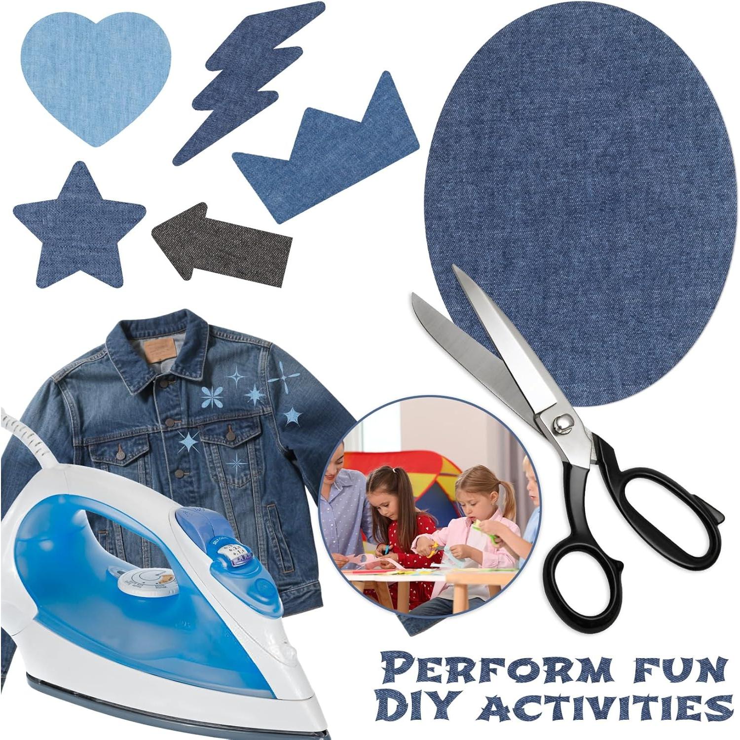 Parche de Algodón Ovalado MAQIHAN 10 PCS para Denim 10.9x12.4 cm