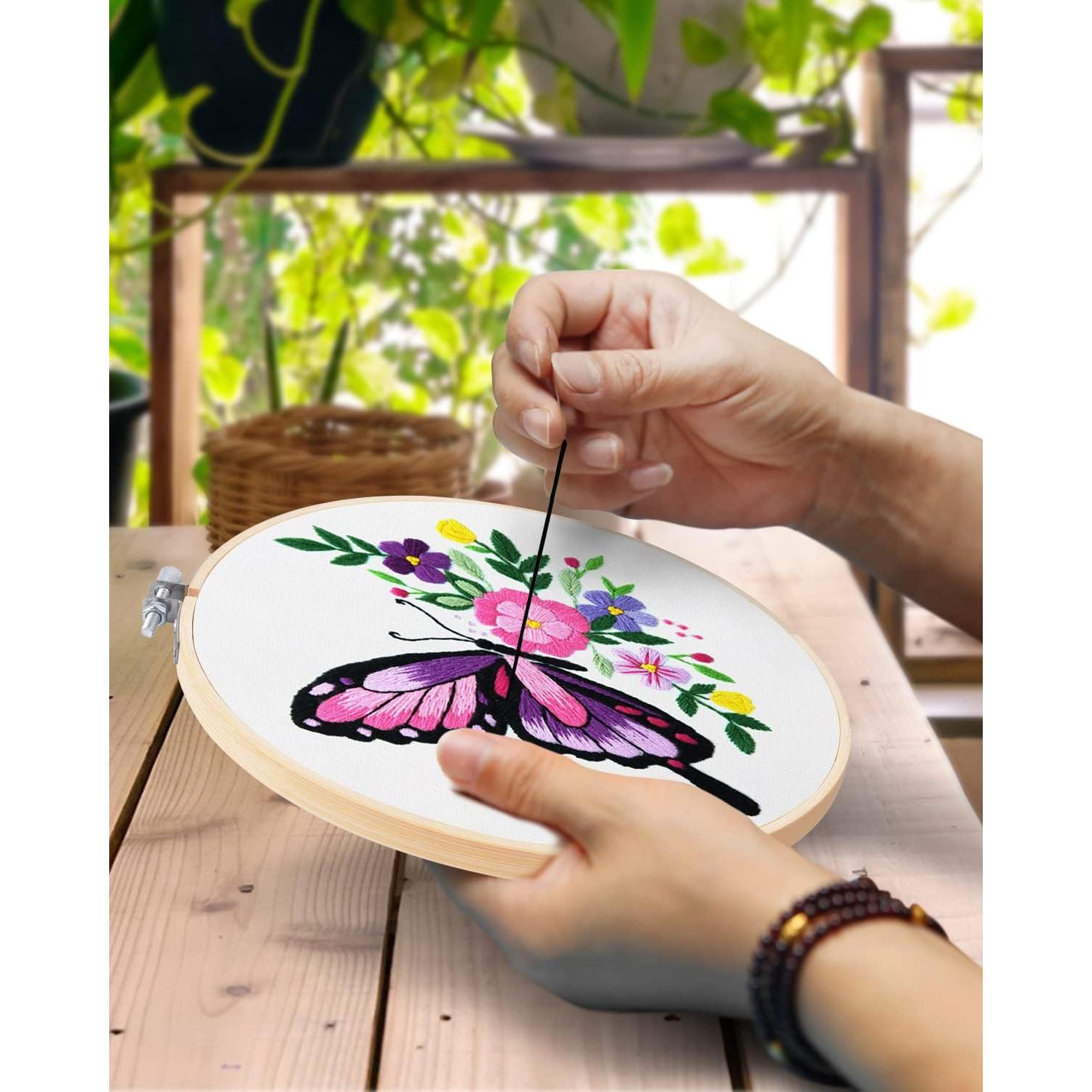 Juego de 3 Aros de Bordado TINDTOP 15 cm de Bambú