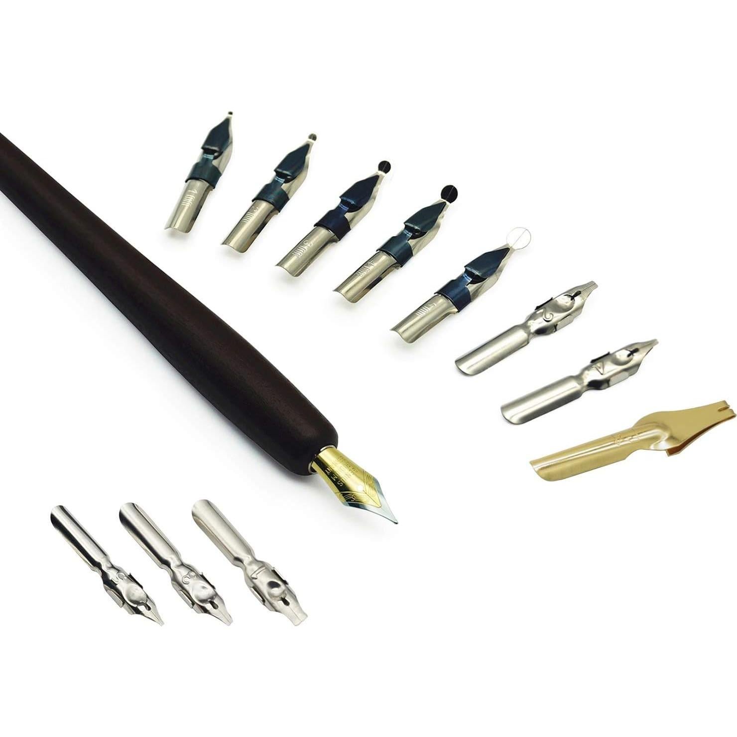 Juego de Caligrafía Plotube - Pluma de Madera y 7 Tintas