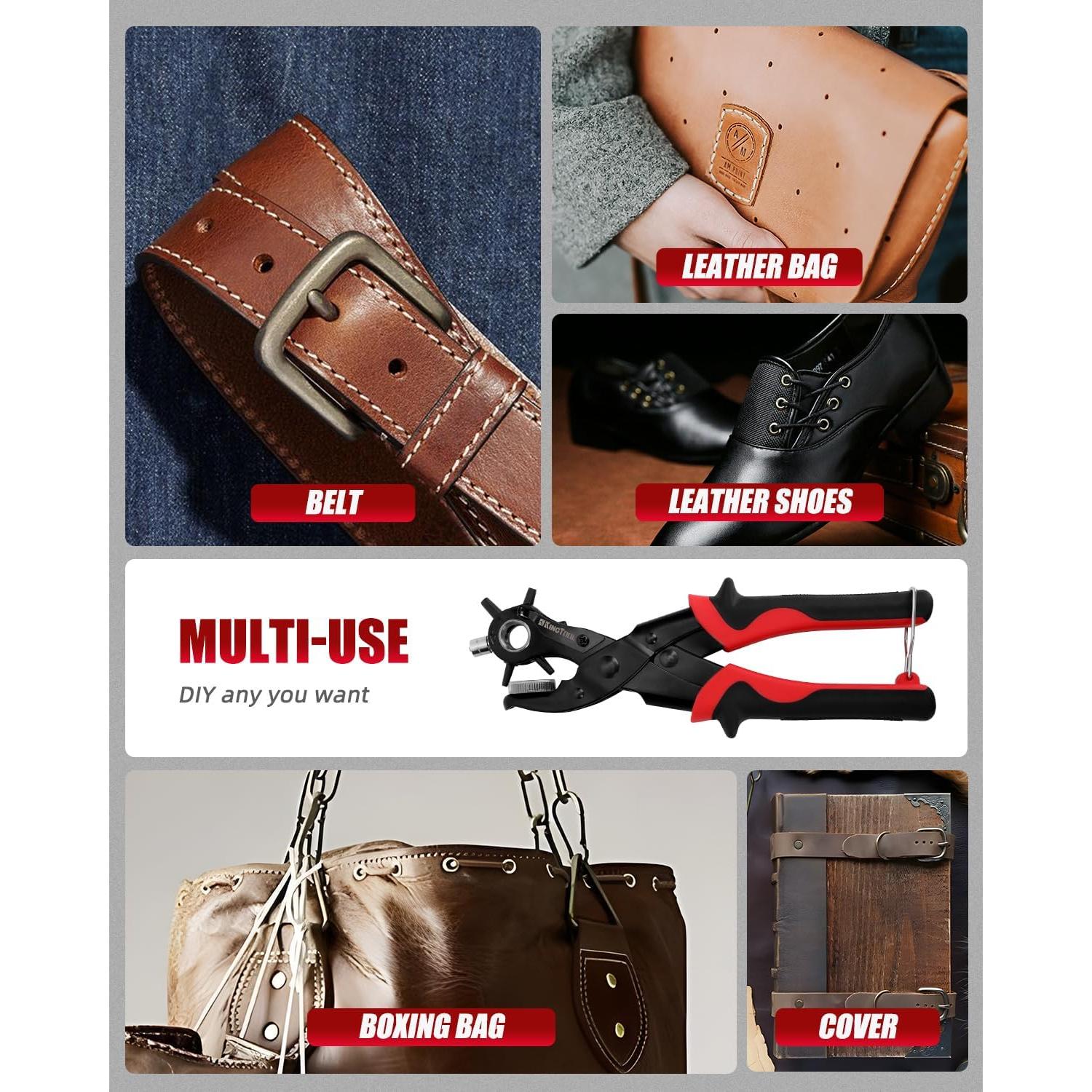 Perforador de Cuero 2 en 1 KingTool con Kit de Ojetes 200 Piezas